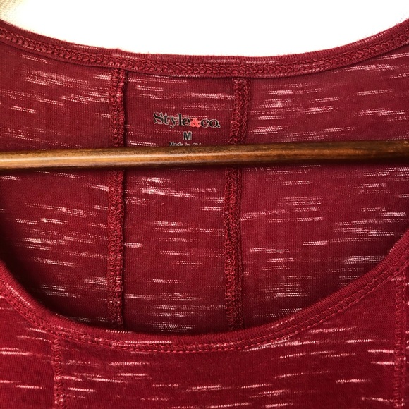 3/$15 Style & Co. Long Sleeved Red Top Size M - Picture 3 of 5